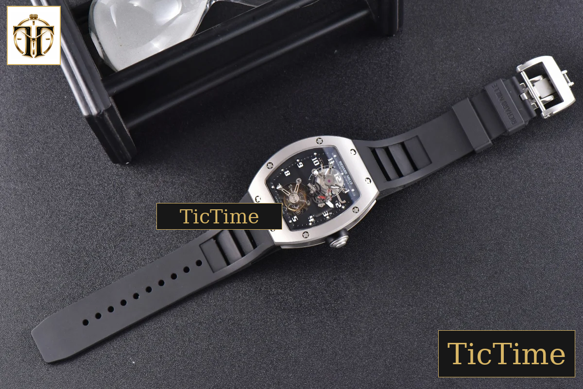 Tourbillon RM001 47mm JBF Titanium Black Skeleton Dial Black Rubber Strap — foto 29
