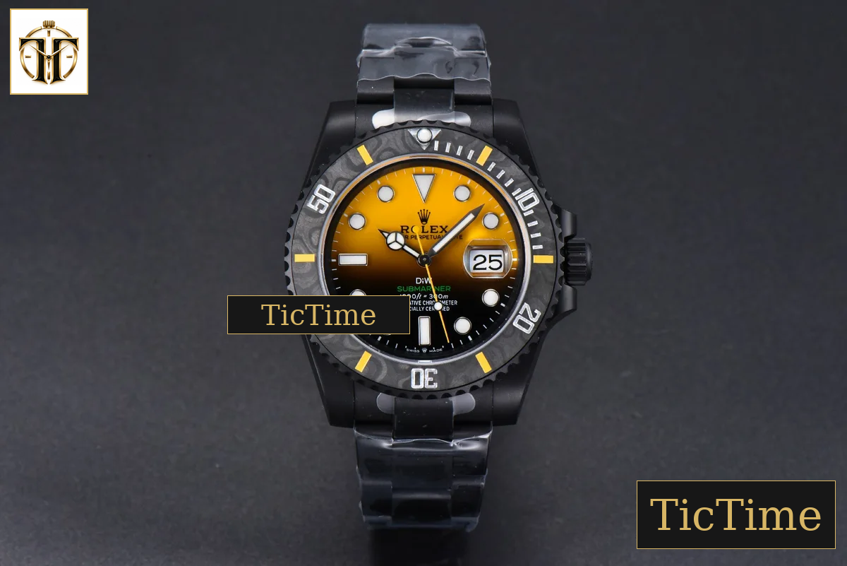 Submariner DIW DLC 41mm VSF Yellow Gradient Dial SS Bracelet VS3135 — foto 3