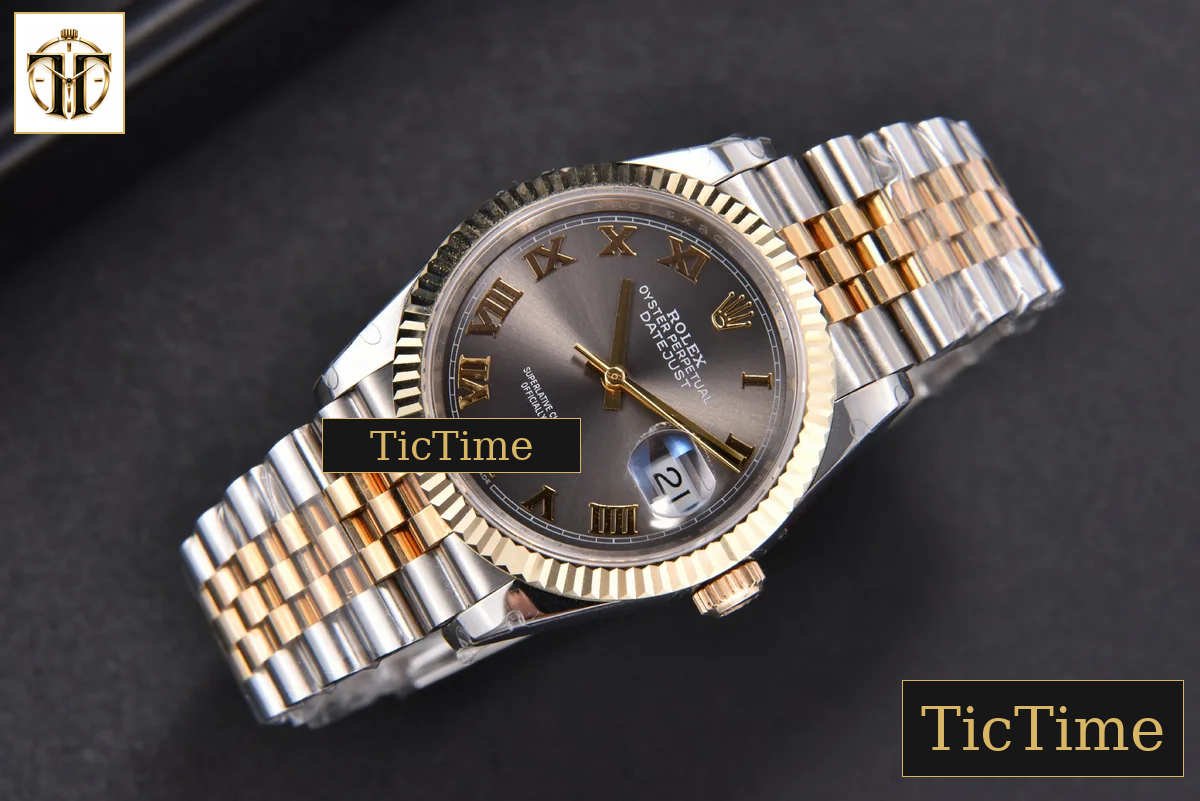 DateJust 904L 36mm GMF YG/SS Fluted Bezel Gray Dial Roma Marker Jubilee Bracelet VR3285 — foto 4