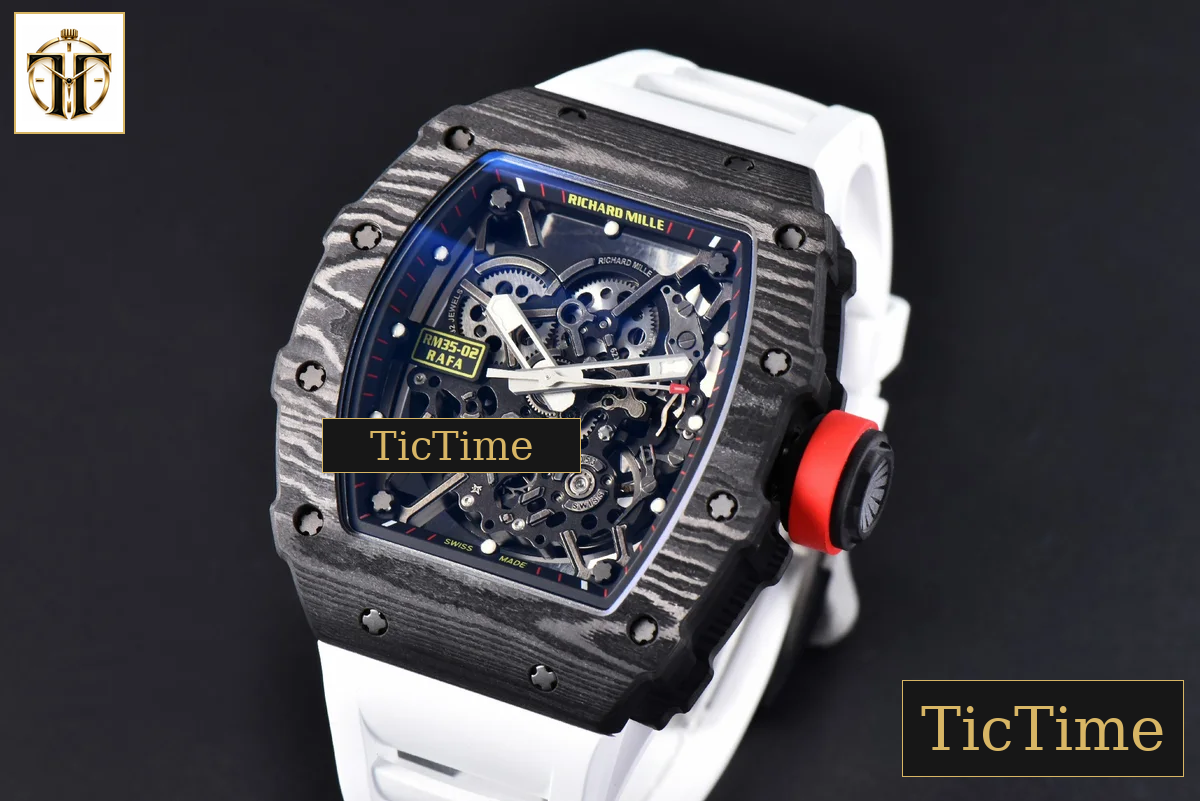 NTPT RM035-02 42mm ZF Skeleton Dial White Rubber Strap NH05A — foto 5