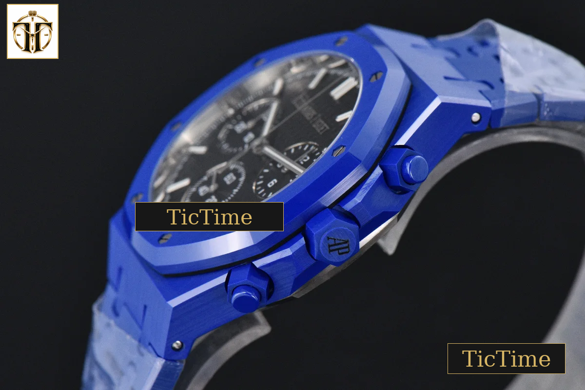 Royal Oak Chronograph 26240 41mm APSF Blue Ceramic Black Checkered Dial Black Subdial Ceramic Bracelet V2 Free Sprung SH4401 — foto 13