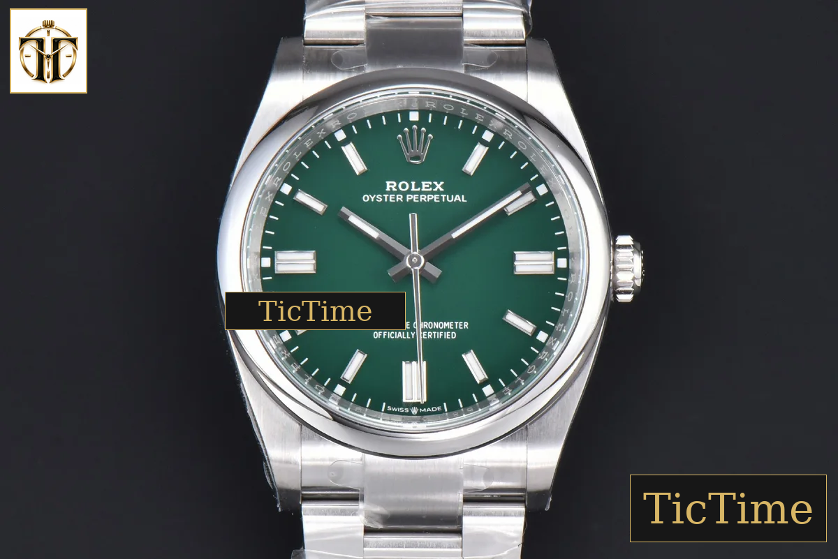 Oyster Perpetual 904L 126000 36mm Clean Factory Green Dial SS Bracelet VR3230 — foto 2