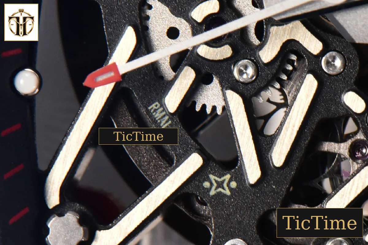 RM035-02 42mmx50mm ZF Red Carbon Dial white Rubber Strap V5 NH05A — foto 8