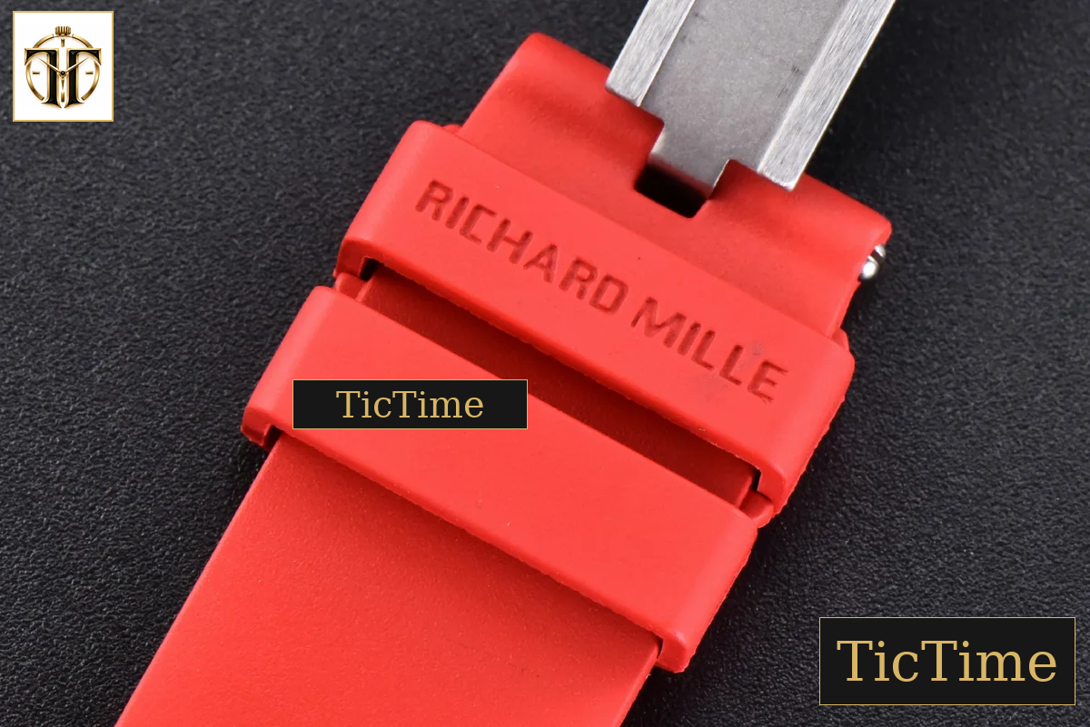RM035-02 42mm T+F Black Forged Carbon Skeleton Dial Red Crown Red Rubber Strap RMUL2 — foto 24