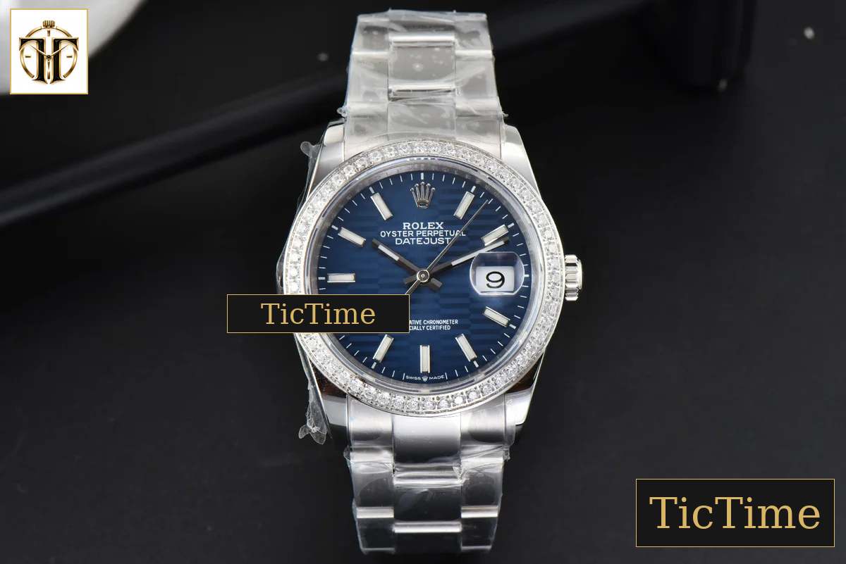 DateJust 36mm BPF Diamond Blue Motif Dial Oyster Bracelet A2824 — foto 3