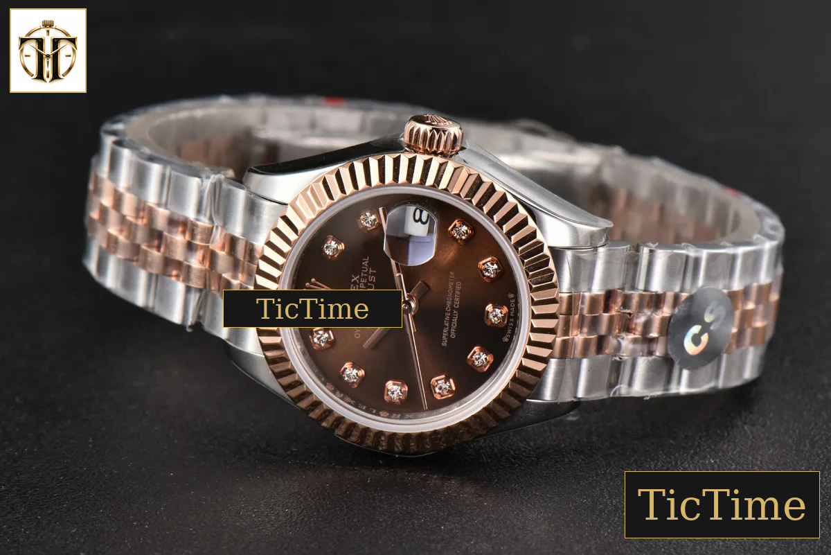 DateJust Ladies 28mm WF RG/SS Brown Dial Diamond Marker Jubilee Bracelet A2236 — foto 16