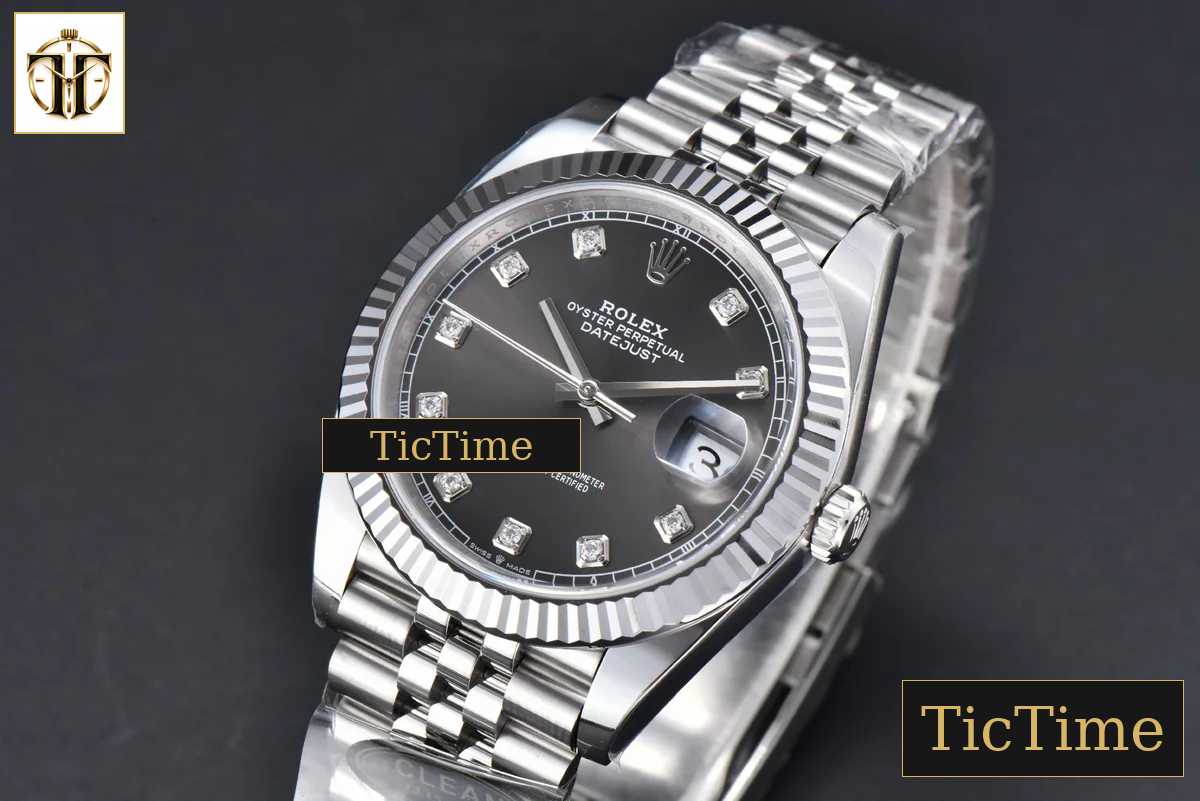 DateJust 904L 126334 41mm CF Gray Dial Diamond Marker Jubilee Bracelet VR3235 — foto 5