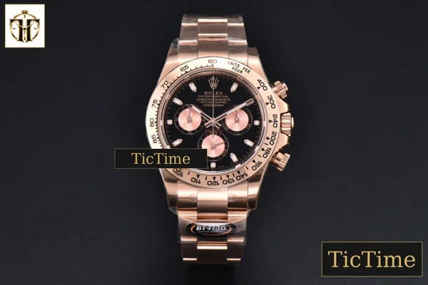 Foto frontal — Daytona 116505 40mm BTF Black Dial RG Subdial RG Bracelet SA4130