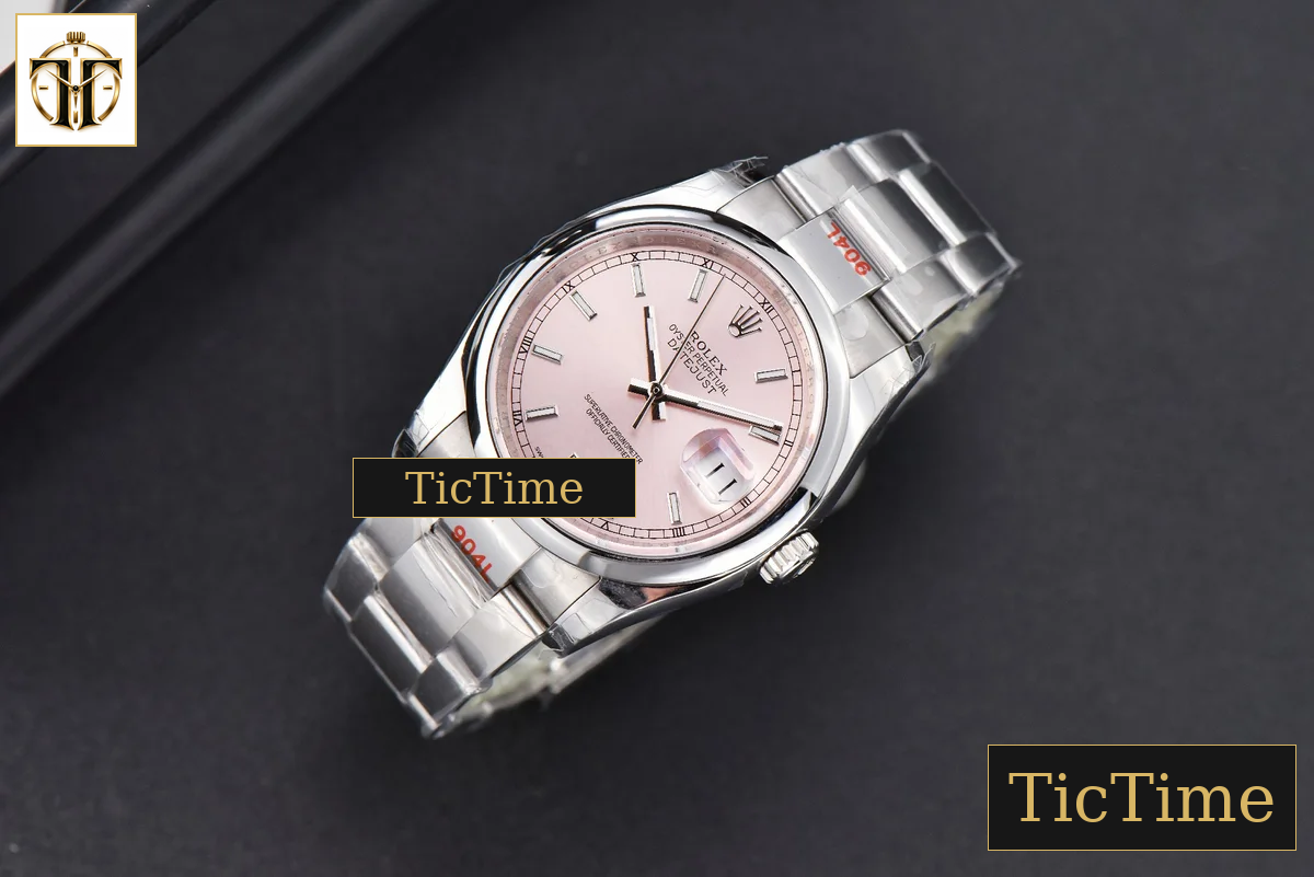 DateJust 36mm GMF SS Smooth Bezel Pink Dial Lume Marker Oyster Bracelet VR3235 — foto 3