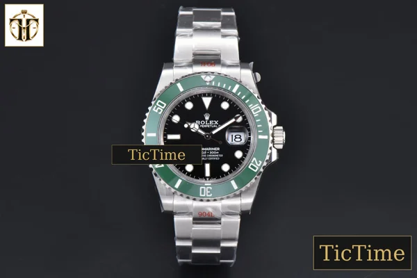 Foto frontal — Submariner LV 126610 41mm GMF Green Ceramic Black Dial SS Bracelet VR3235