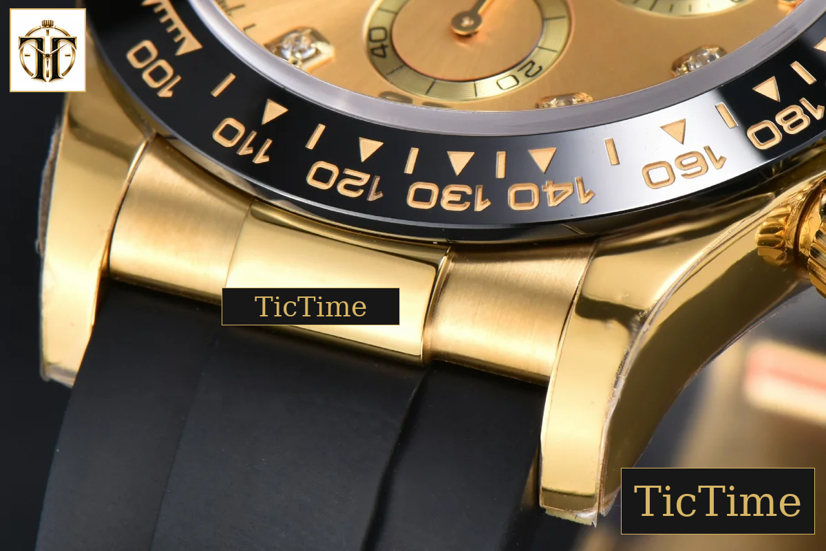 Daytona 116518 40mm APSF YG YG Dial Ceramic Bezel Diamond Marker Oysterflex Strap Tungsten Version SH4130 — foto 11