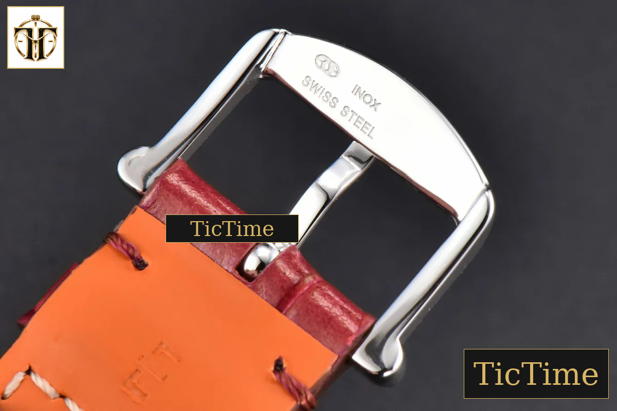 Portofino 37mm V7F Diamond Silver Dial Silver Marker Red Leather Strap A2892 — foto 29