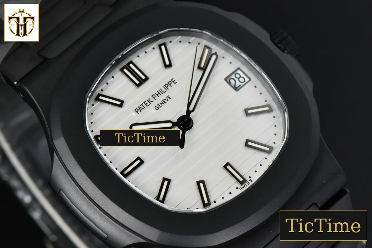 Nautilus 5711 PPF PVD All Black White Textured Dial PVD Bracelet 324CS V4 — foto 9