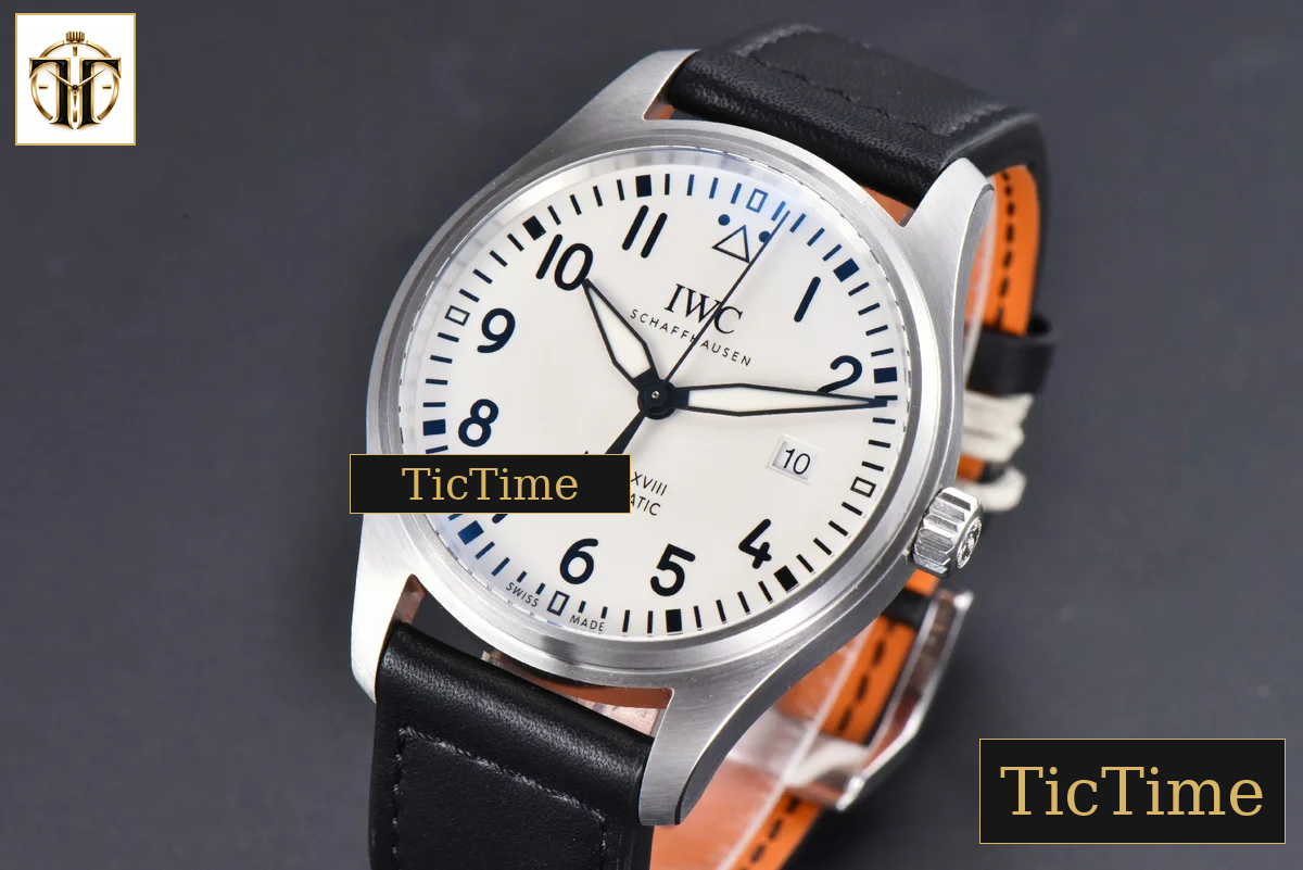 Mark XVIII IWC327012 40mm V7F White Dial Black Leather Strap A2892 — foto 4