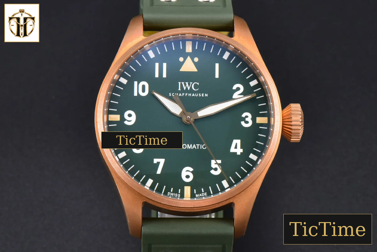 Big Pilot IW329702 43.8mm M+F Bronze Green Dial Green Rubber Strap A2892 — foto 3