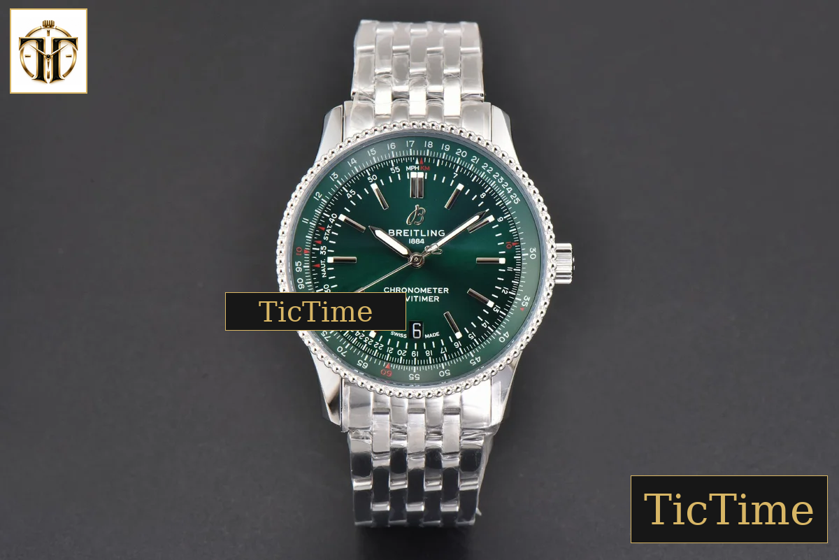 Navitimer 41mm TF Green Dial SS Bracelet 2824 — foto 3