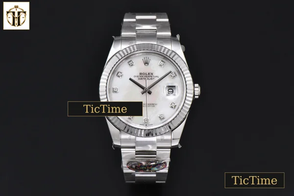 Foto frontal — DateJust 904L 126334 41mm VF MOP Dial Diamond Marker Oyster Bracelet DD3235