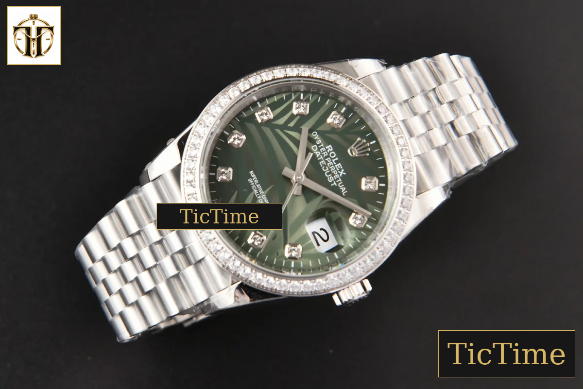 DateJust 36mm BPF Diamond Green Plam Dial Diamond Marker Jubilee Bracelet 3235 — foto 15