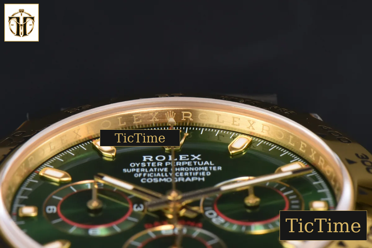 Daytona 116508 APSF YG Green Dial Lume Marker YG Bracelet SH4130 — foto 11