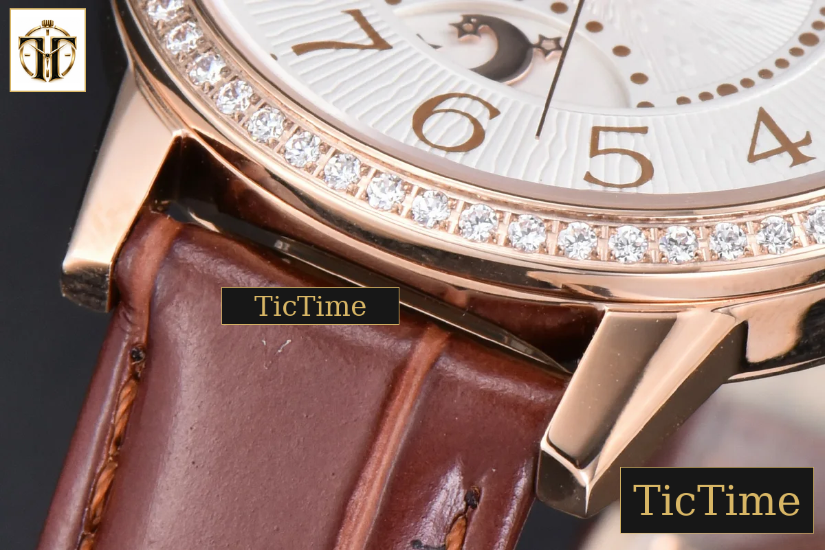 Rendez-Vous Night & Day 34mm APSF RG Diamond White Textured Dial Brown Leather Strap A898 — foto 9