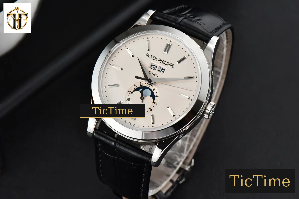 Complications 5396 38.5mm ZF White Dial Moonphase Stick Markers Black Leather Strap MY9015 — foto 4