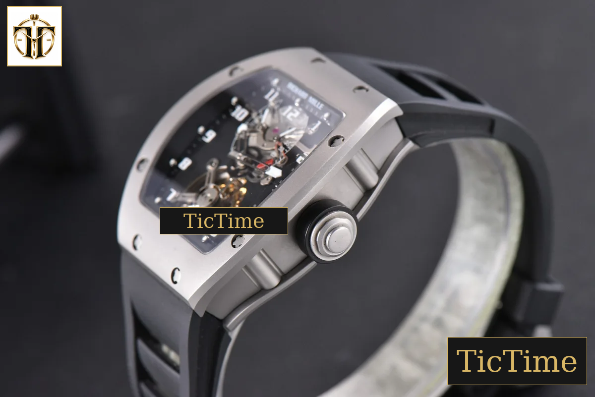 Tourbillon RM001 47mm JBF Titanium Black Skeleton Dial Black Rubber Strap — foto 11