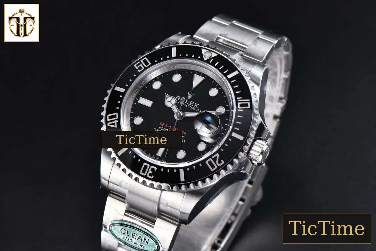 Sea-Dweller 126600 43mm Clean Factory Black Ceramic ‘Red Text’ SS Bracelet VR3235 — foto 4