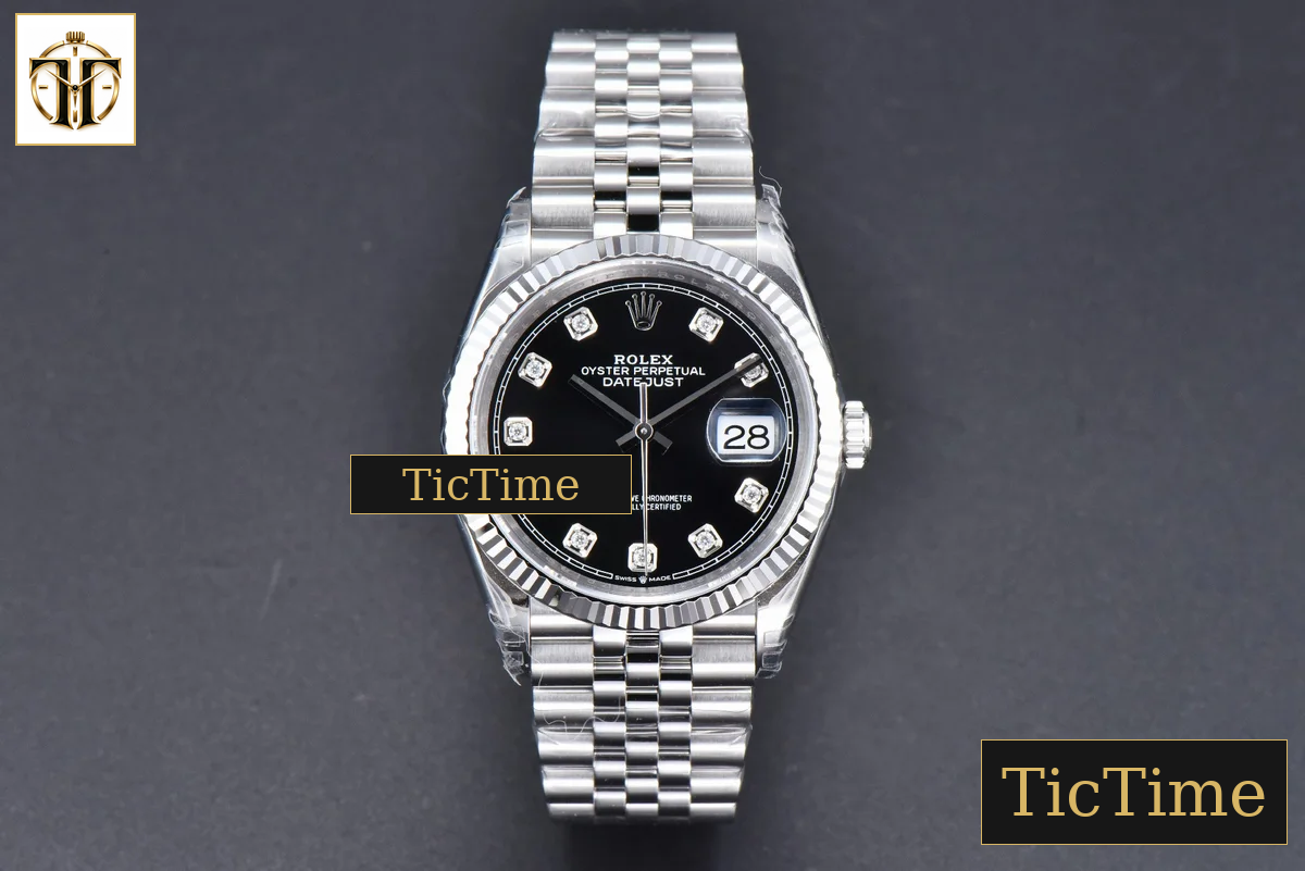 DateJust 904L 126234 36mm VSF Black Dial Diamond Marker Jubilee Bracelet VS3235 — foto 3