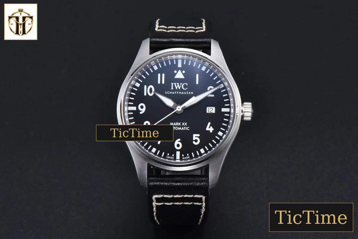 Mark XX IWC328201 40mm GSF Black Dial Black Leather Strap A2892 — foto 2