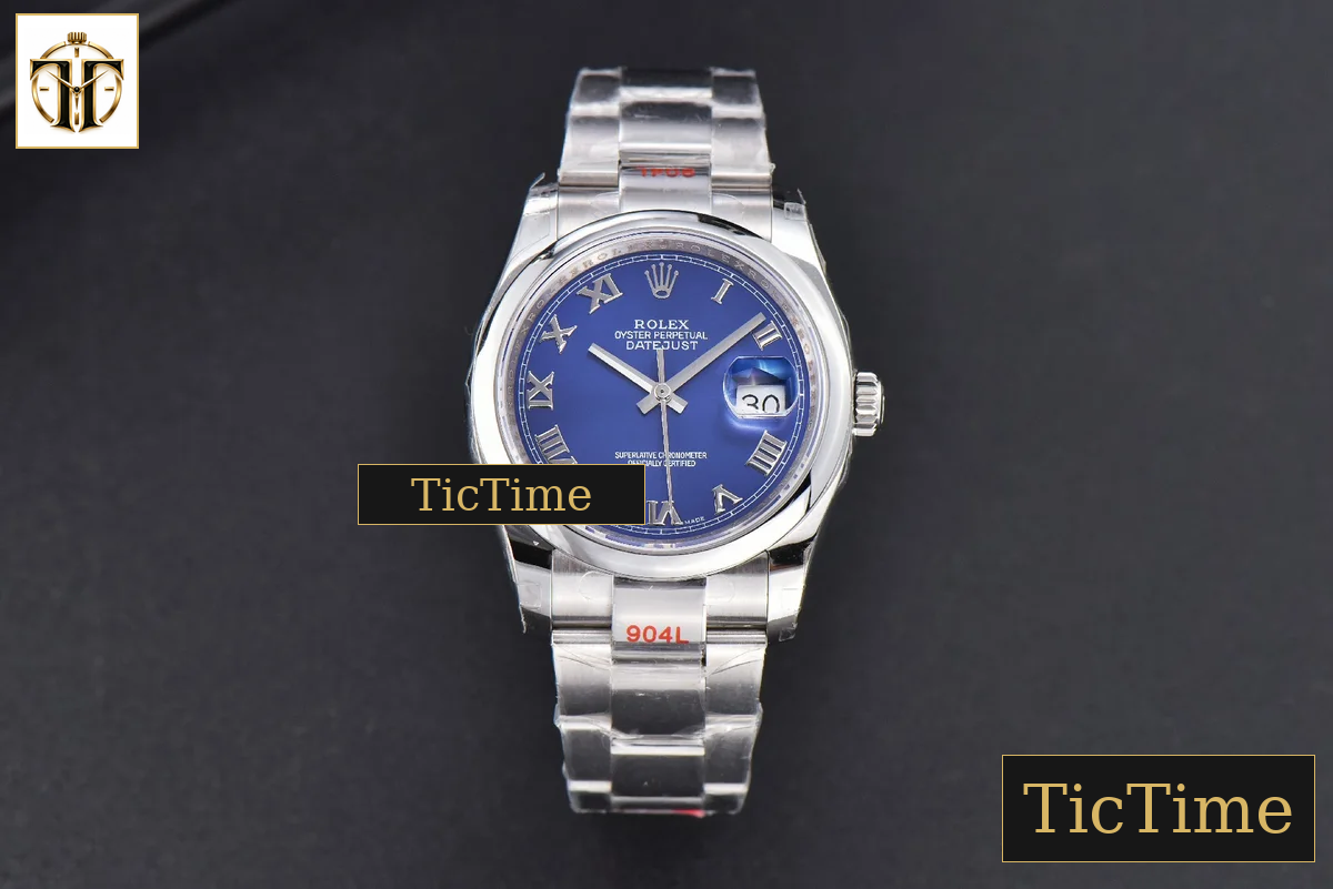 DateJust 36mm GMF SS Smooth Bezel Blue Dial Roma Marker Oyster Bracelet VR3235 — foto 2