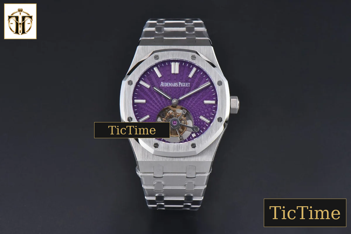 Royal Oak Tourbillon 41mm R8F SS Purple Dial SS Bracelet Flying Tourb V2 — foto 2