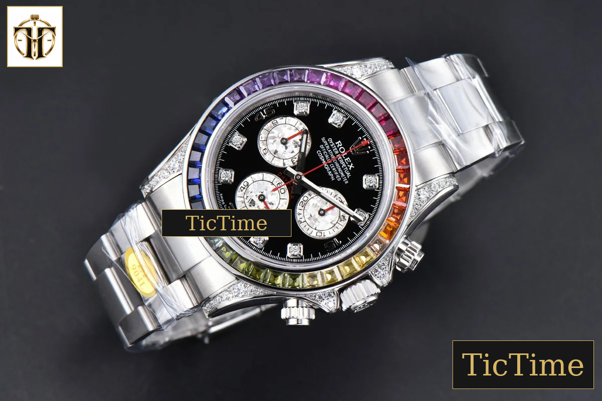 Daytona Rainbow 116599 ZF Black Diamonds Dial SS Bracelet SH4130 — foto 4