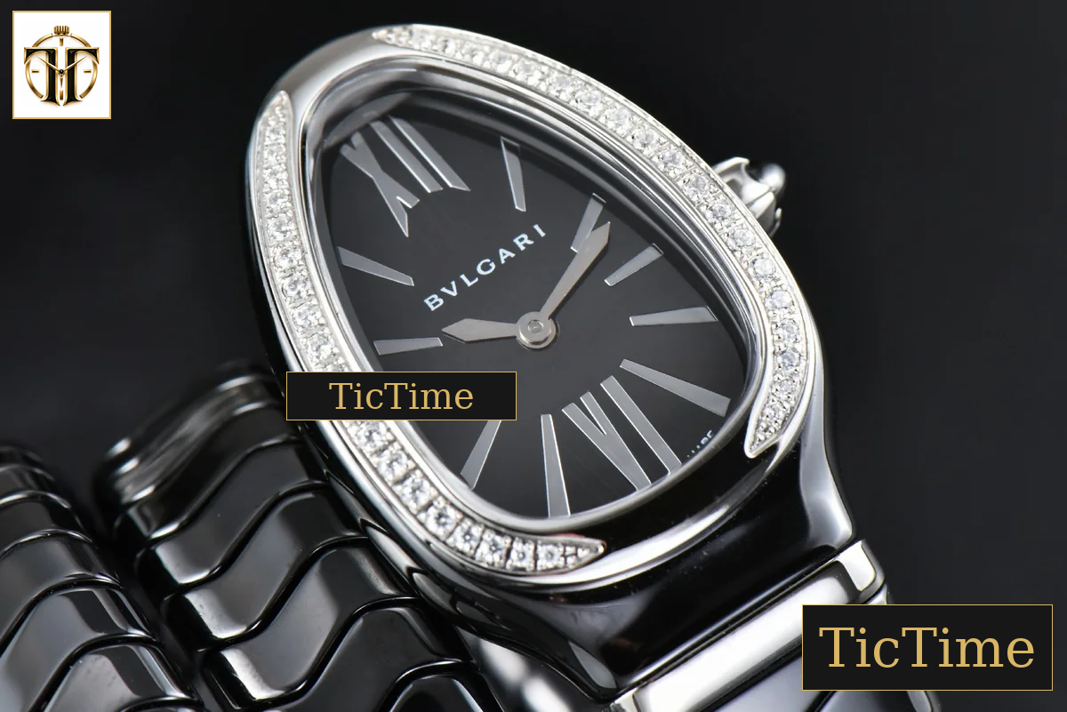 Serpenti Spiga 35mm BVF SS Polycyclic Black Ceramic Black Dial Diamond Bezel Quartz — foto 8