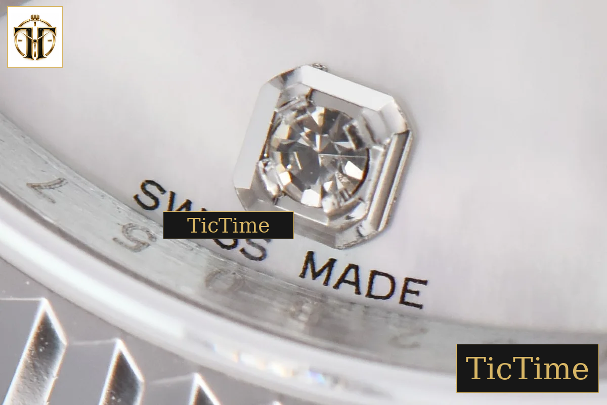 DateJust 36mm GMF SS Smooth Bezel White MOP Dial Diamond Marker Oyster Bracelet VR3235 — foto 9