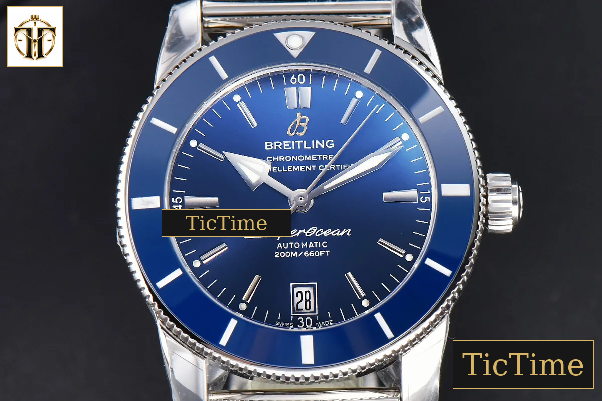 SuperOcean Heritage II 42mm GF Blue Dial Blue Bezel SS bracelet A2824 — foto 3
