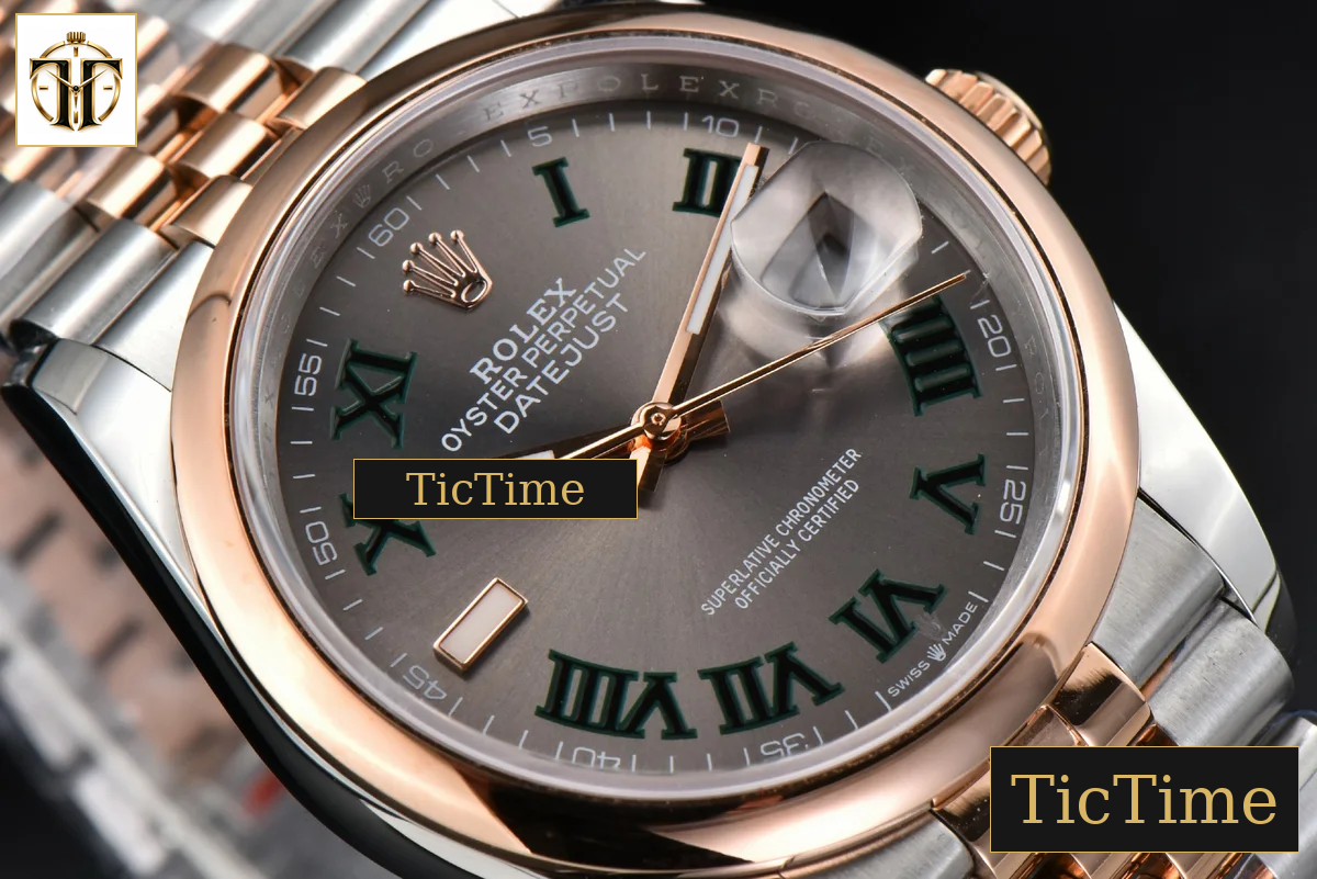 DateJust 36mm BPF RG/SS Smooth Bezel Gray Wimbledon Dial Jubilee Bracelet A2824 — foto 11