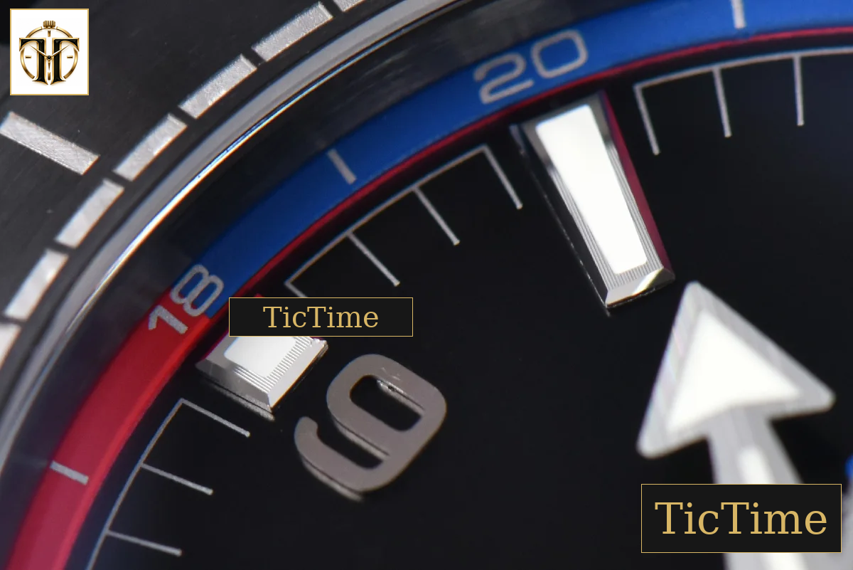 Planet Ocean 600m Deep 45.5mm VSF Black Ceramic Black Dial Blue/Red Bezel Rubber Strap A8906 — foto 6