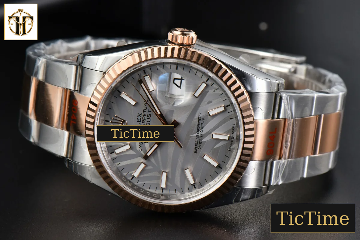DateJust 36mm EWF RG/SS Silver Plam Dial Oyster Bracelet A3235 — foto 16