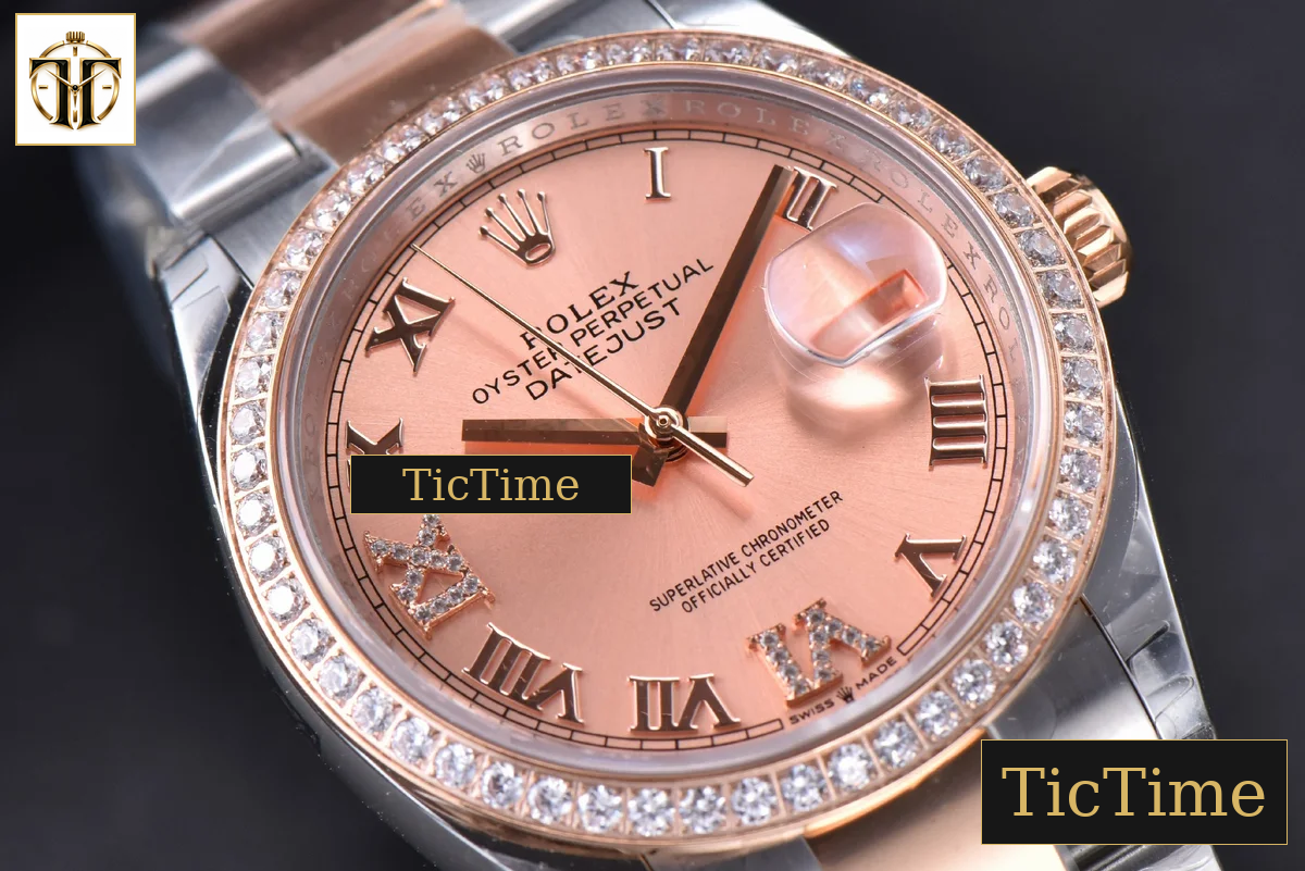DateJust 36mm EWF SS/RG RG Dial Diamond Roma Marker Diamond Bezel Oyster Bracelet A3235 — foto 11