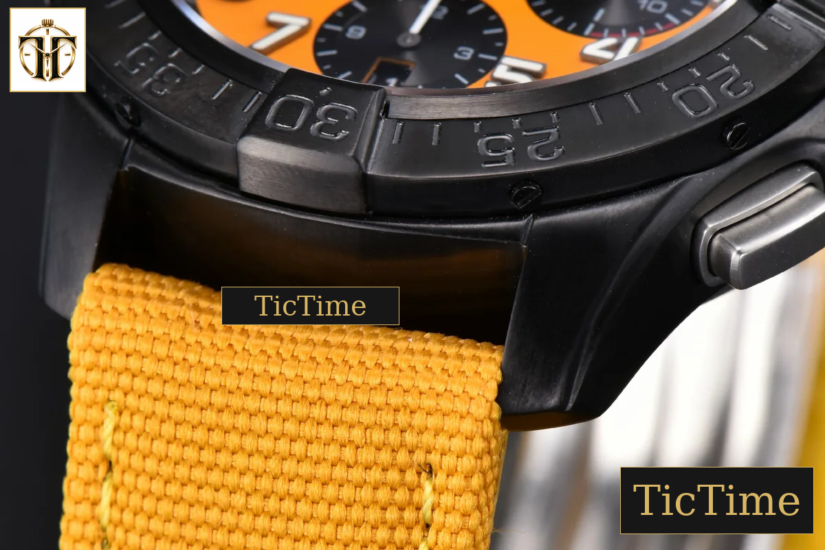 Avenger Chronograph 44mm BLSF Black PVD Orange/Black Dial Orange Nylon Strap A7750 — foto 10