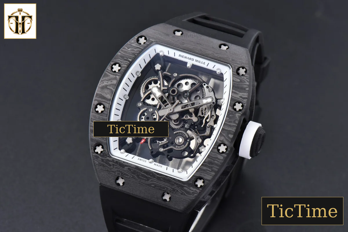 NTPT RM055 42mm RMF White Skeleton Dial Black Rubber Strap RMUL2 — foto 4