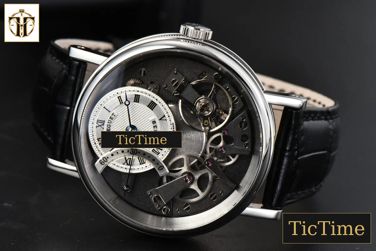 Tradition 7097BB 40mm ZF SS Gray Dial White Subdial Black Leather Strap A505 — foto 12