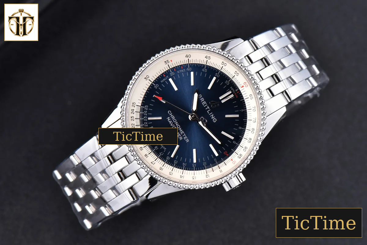 Navitimer 38mm TF SS Blue Dial White Bezel SS Bracelet A2824 — foto 13
