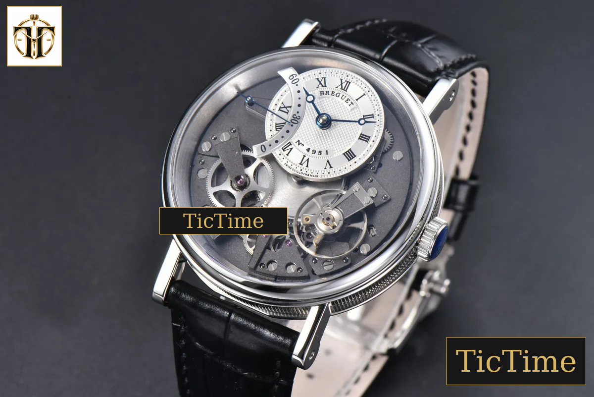 Tradition 7057BB 40mm ZF Gray Dial White Subdial Black Leather Strap A505 — foto 3