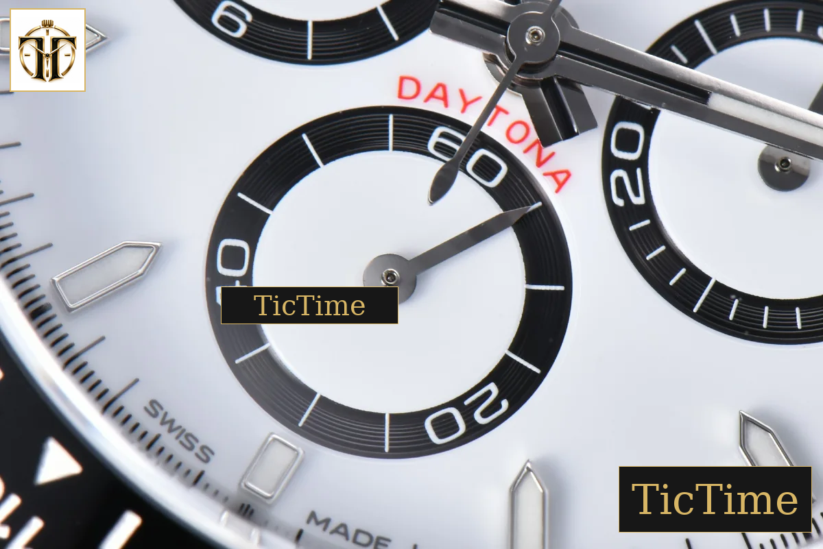 Daytona Panda 904L 126500 40mm Clean Factory White Dial Black Bezel SS Bracelet DD4131 — foto 9