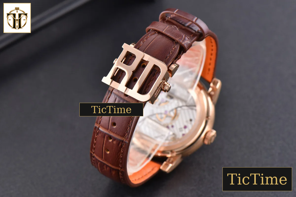 Hommage Flying Tourbillon RDDBHO0568 43mm JBF RG White/RG Dial Brown Croc Leather Strap — foto 26