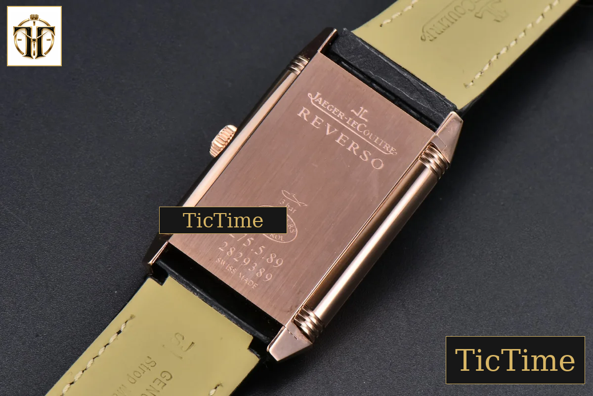Master Reverso Tribute Small Seconds 30X47mm MGF RG White Dial RG Hands Black Leather Strap A854A — foto 23