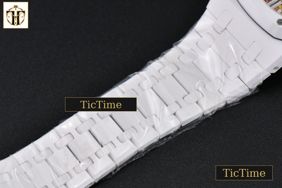 Royal Oak 15500 41mm APSF White Ceramic Takashi Murakami flower Dial SS Bracelet SA4302 — foto 27