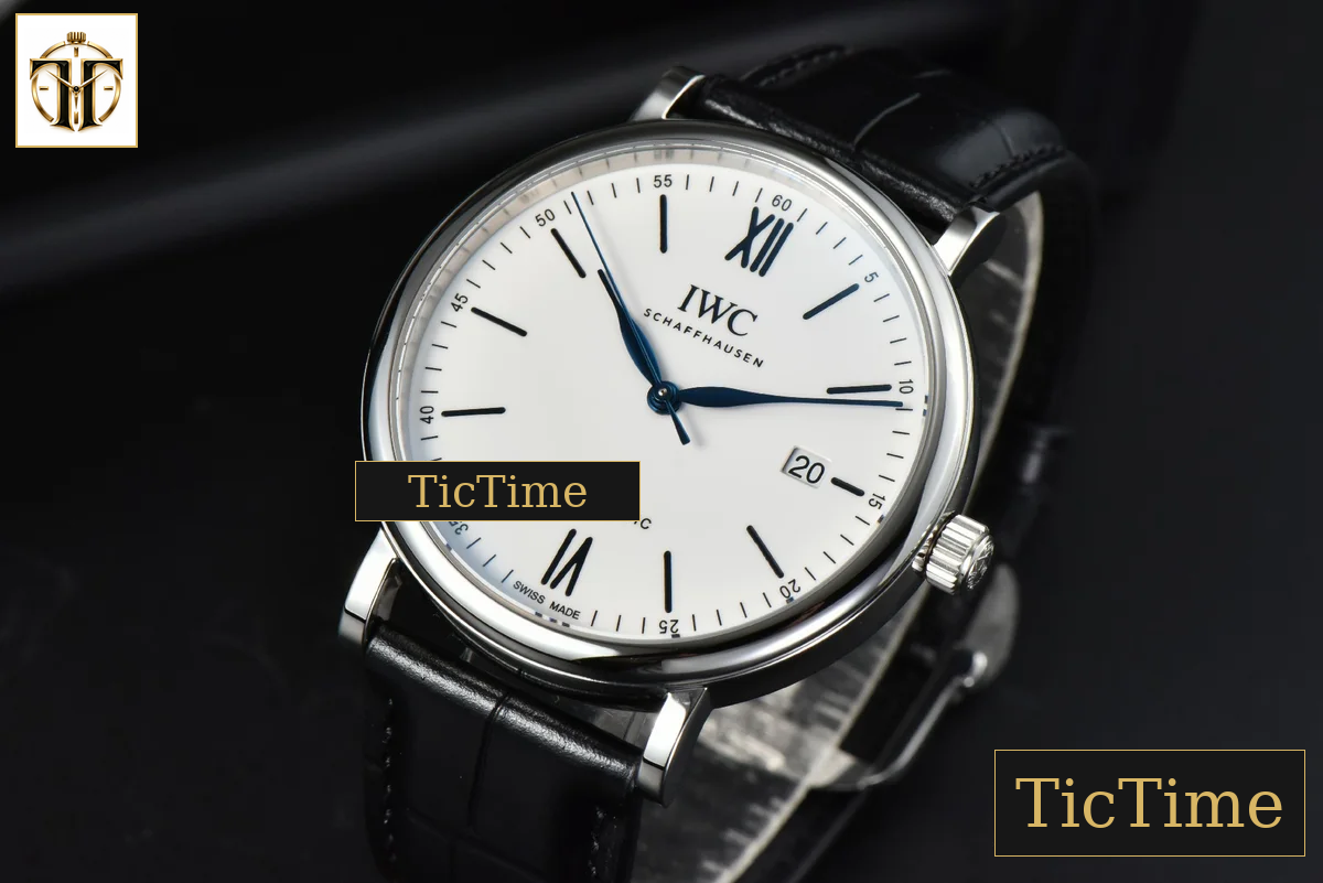 Portofino Automatic 40mm ZF White Dial Blue Marker Black Croc Strap A9019 — foto 4