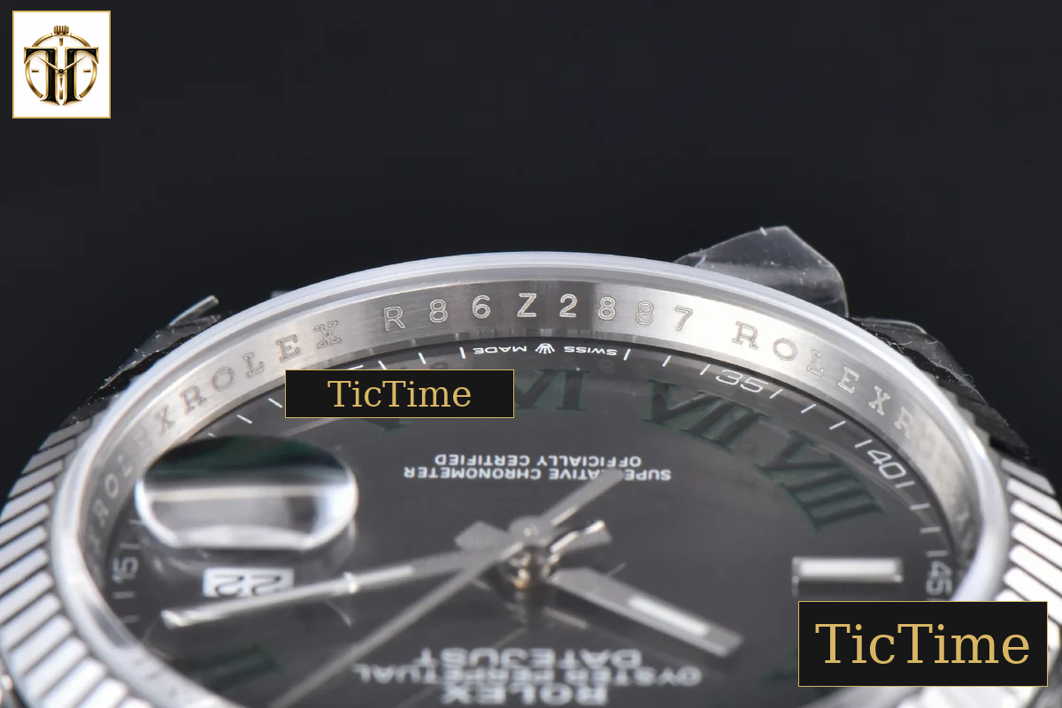 DateJust 904L Wimbeldon 36mm VSF Gray Dial Green Marker Jubilee VS3235 — foto 14
